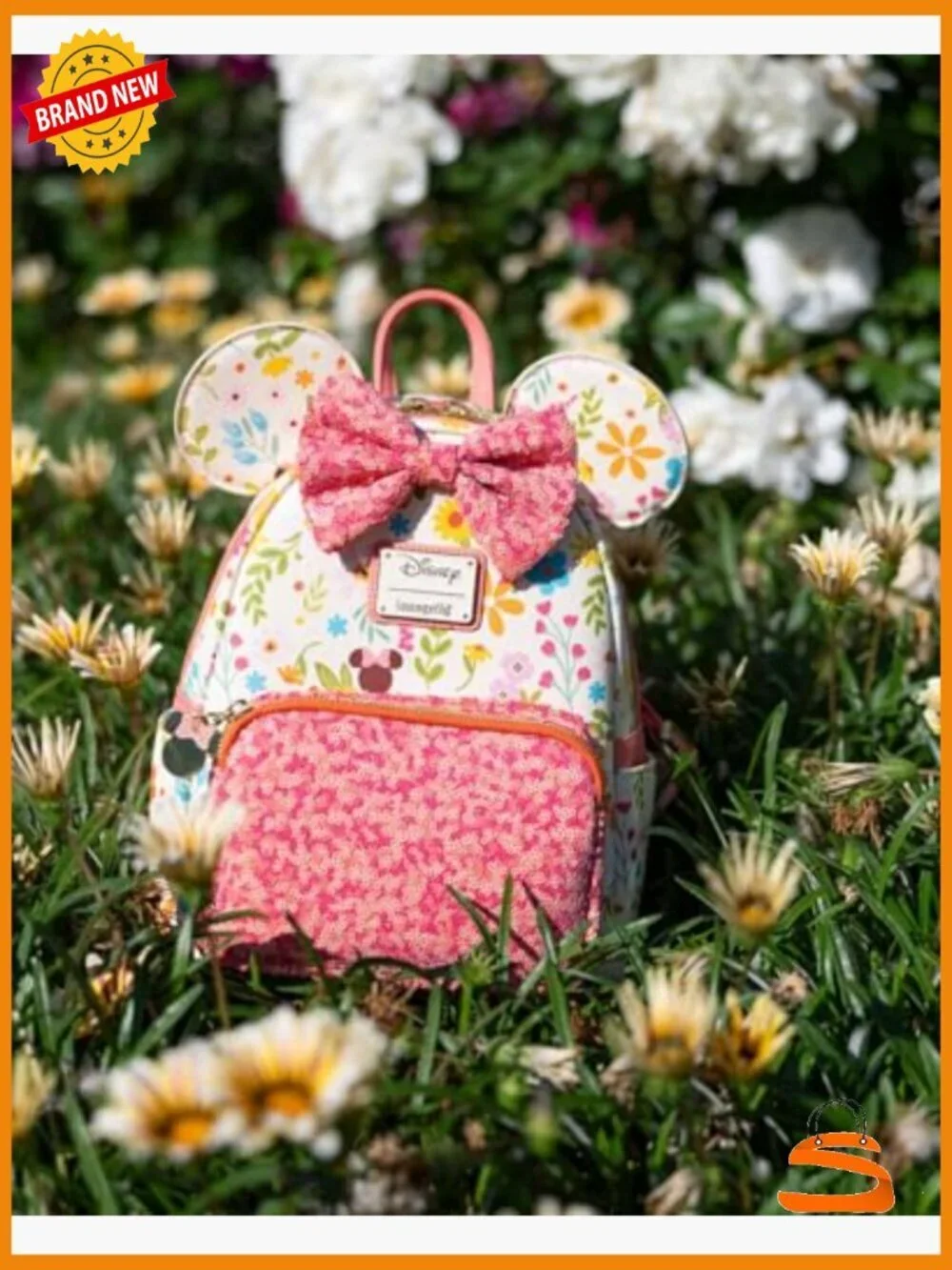 Loungefly Disney Minnie Mouse Springtime Sequins Mini Backpack Faux Leather